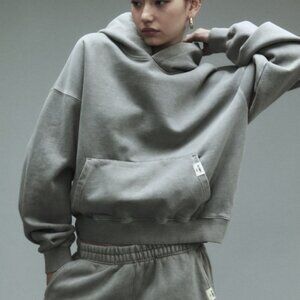 GLOWNY G CLASSIC WASHED BOXY HOODIE (GRAY)